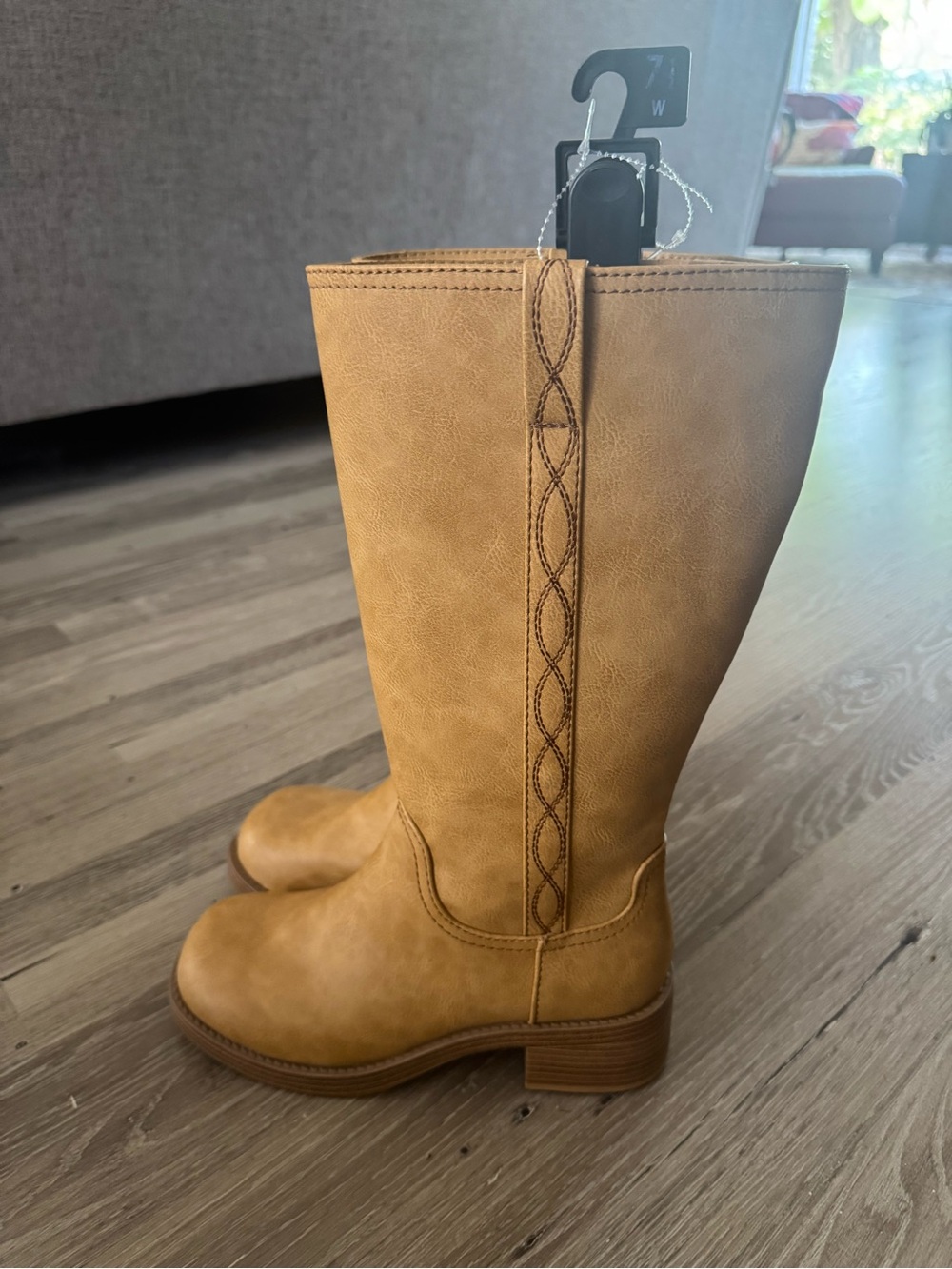 No Boundaries Tan Mid-Calf Riding Boots Faux Leather